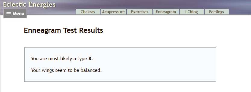 The Enneagram test result