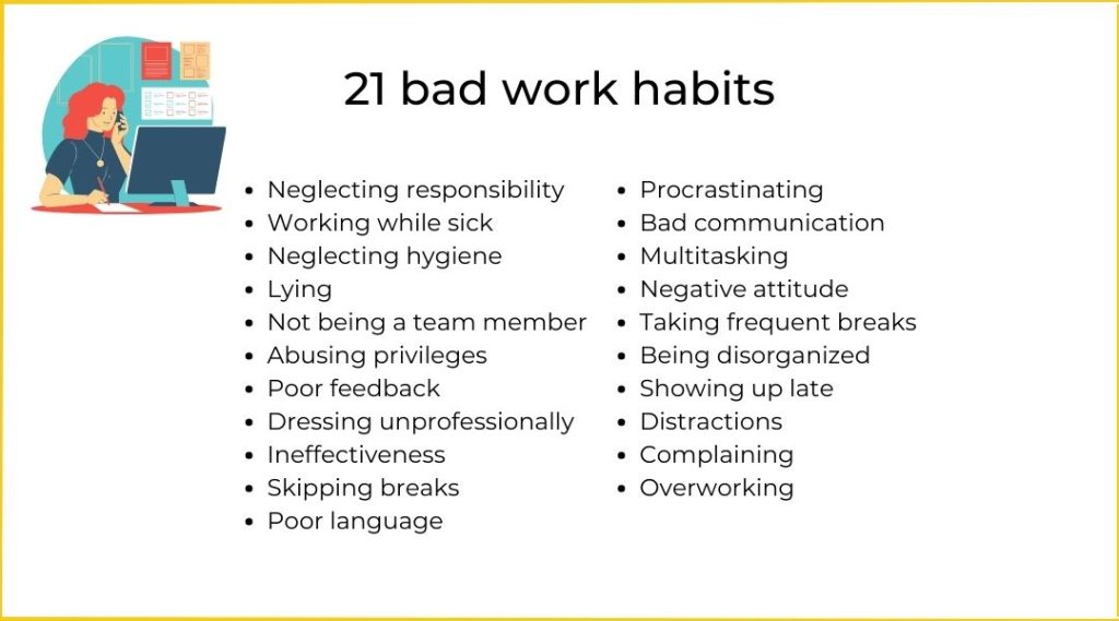 21 examples of bad working habits