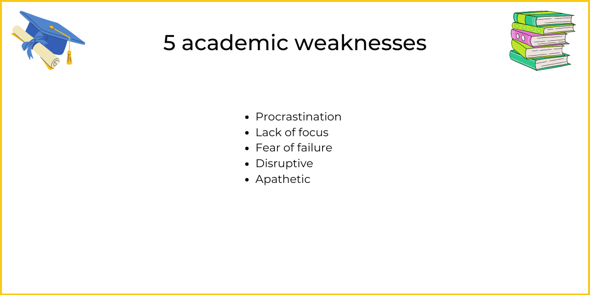 5 examples of academic weaknesses