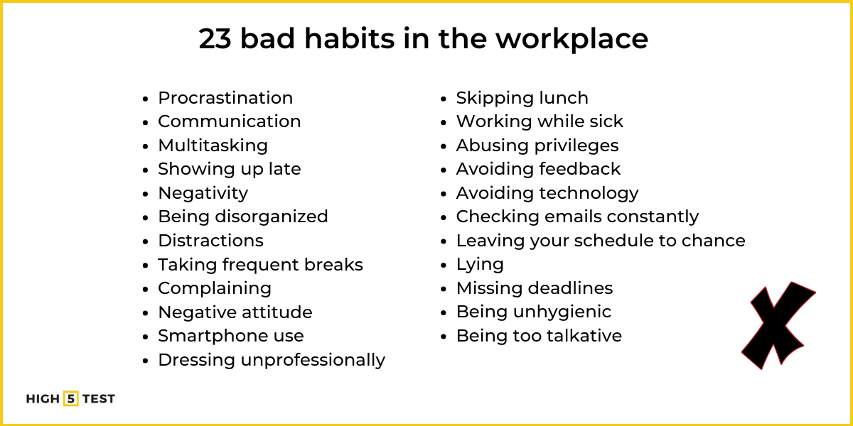 23 examples of bad habits in the workplace