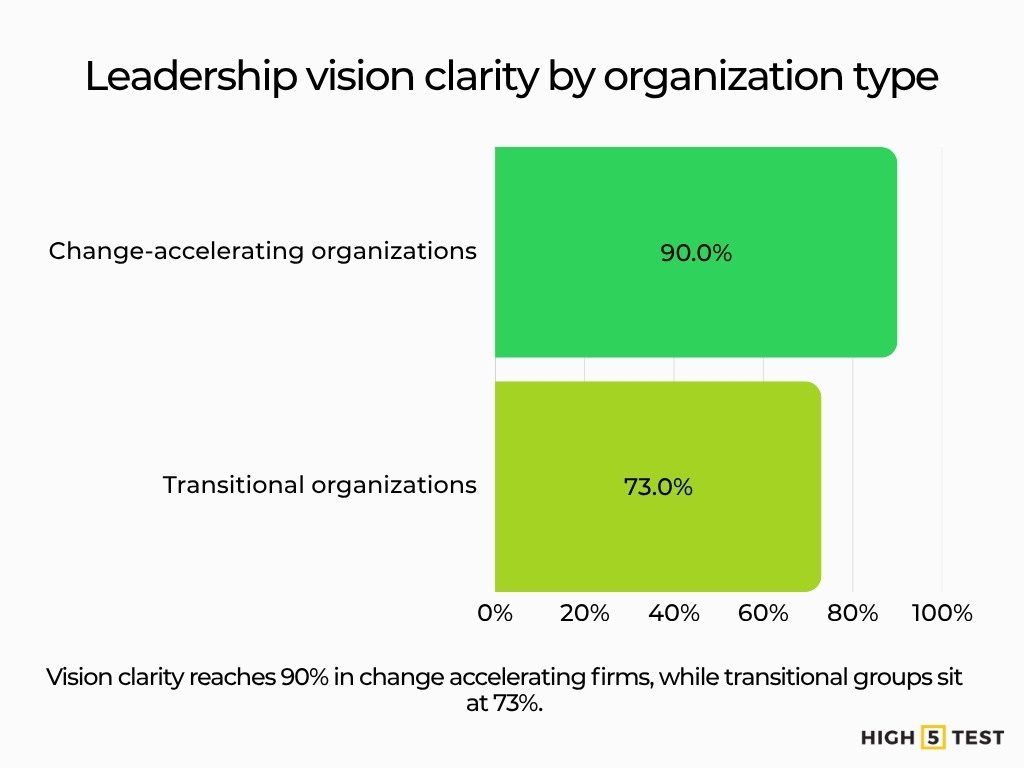 Leadership vision clarity by organization type