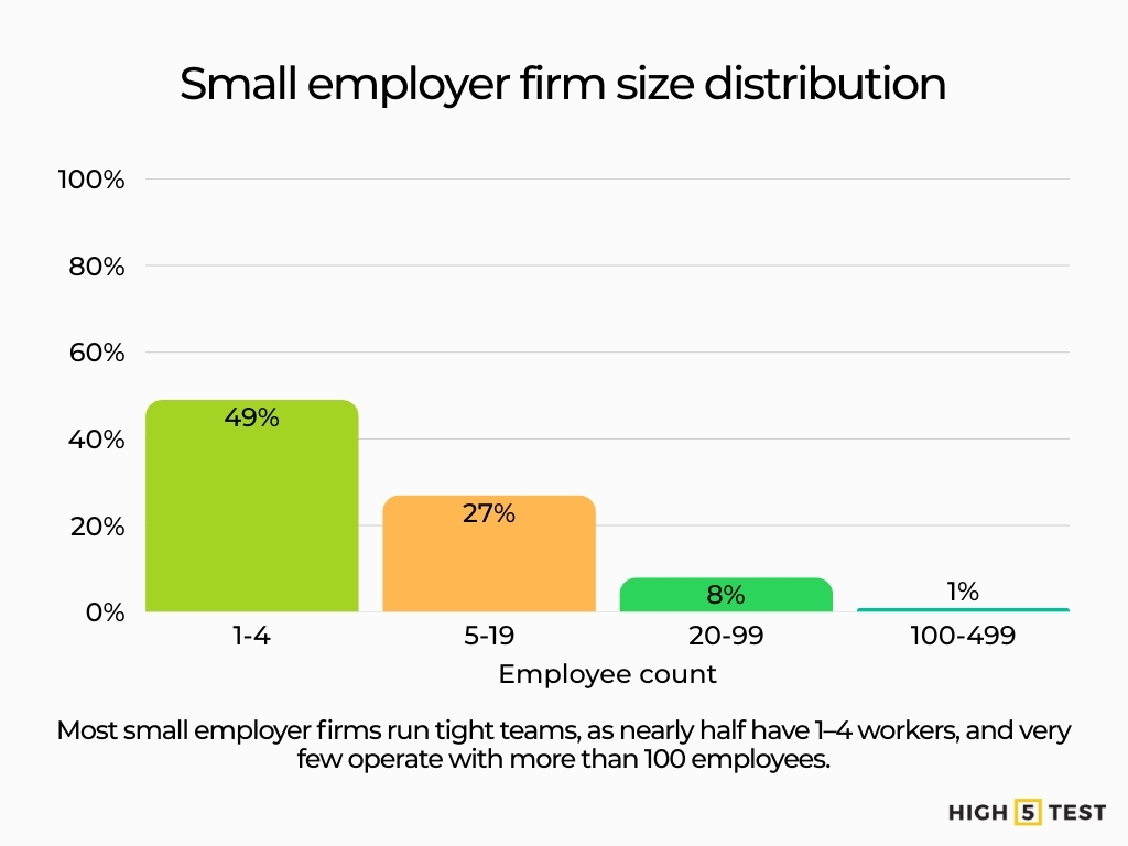 Small employer firm size distribution