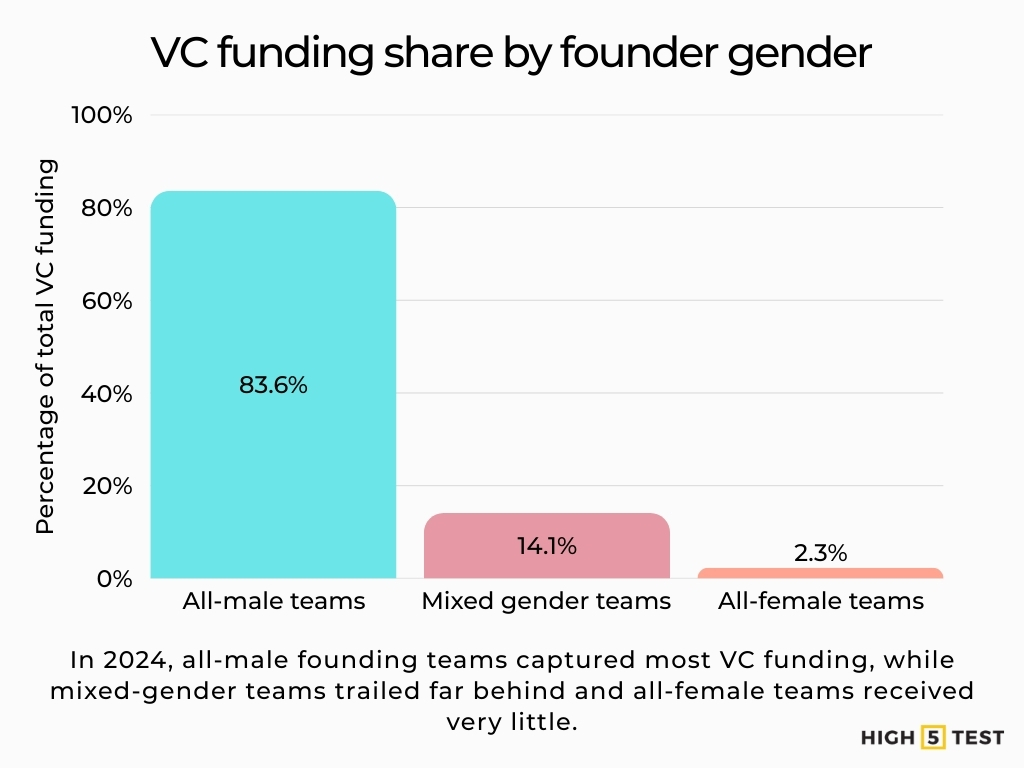 VC funding share by founder gender
